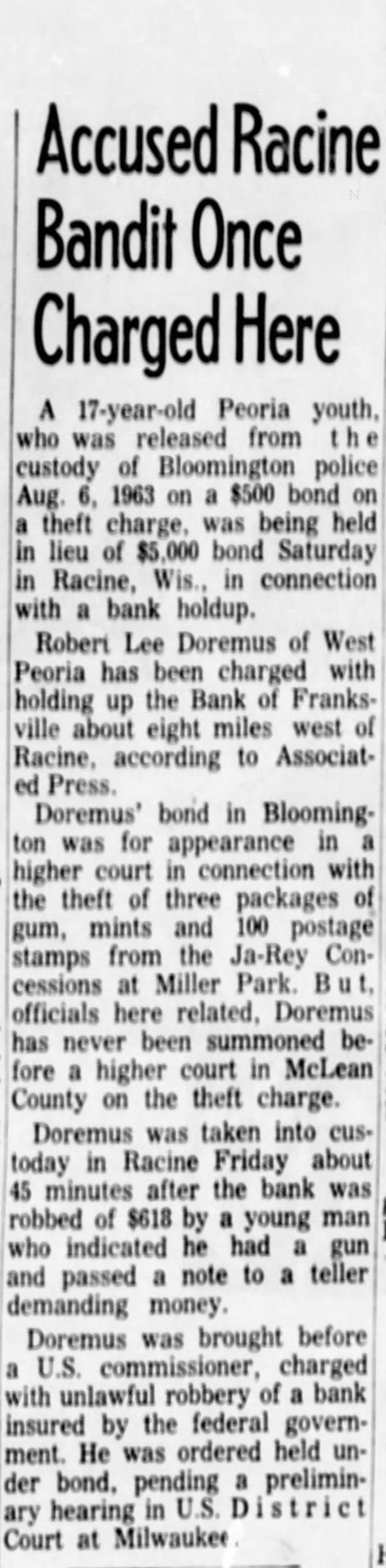 Clipping from The Pantagraph